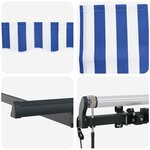 vidaXL Auvent Rétractable Bleu 250 x 200 cm tissu