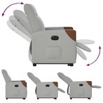 vidaXL Fauteuil inclinable électrique gris nuage tissu