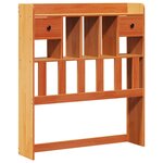 vidaXL Lit bibliothèque sans matelas cire marron 90x200 cm pin massif