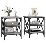 vidaXL Tables d'appoint 2 Pièces Sonoma gris 40x42x50 cm Bois ingénierie
