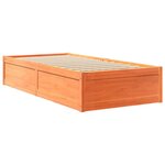 vidaXL Lit avec matelas cire marron 100x200 cm bois massif de pin
