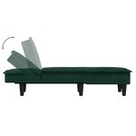 vidaXL Chaise longue vert foncé velours