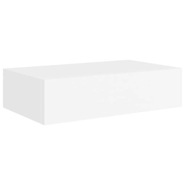 vidaXL Étagère à tiroir murale Blanc 40x23 5x10 cm MDF