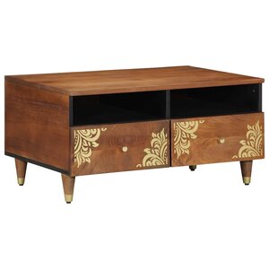 vidaXL Table basse marron miel 80 x 54 x 40 cm bois de manguier massif