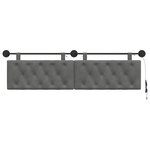 vidaXL Tête de lit suspendue Gris foncé Velours