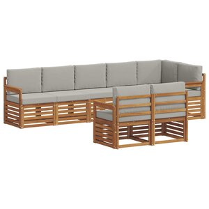 vidaXL Ensemble de canapés d'extérieur 8 pc Gris Naturel et Clair
