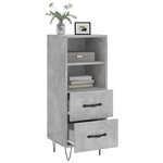 vidaXL Buffet Gris béton 34 5x34x90 cm Bois d'ingénierie
