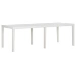 vidaXL Table de jardin 220x90x72 cm PP Blanc