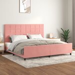 vidaXL Cadre de lit avec tête de lit Rose 200x200 cm Velours