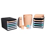 Pot à crayons plastique the quarter 4 compartiments - coloris pastel - assorties pastel - exacompta