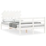 vidaXL Cadre de lit sans matelas blanc bois massif