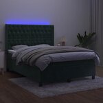 vidaXL Sommier à lattes de lit matelas et LED Vert foncé 140x200 cm