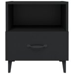 vidaXL Table de chevet Noir Bois d'ingénierie