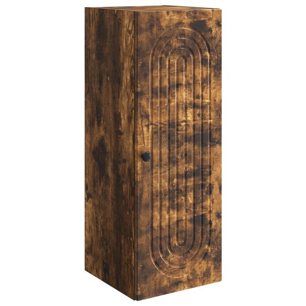 vidaXL Armoire Murale Chêne fumé 33 x 34 5 x 90 cm Bois d'ingénierie