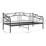 vidaXL Cadre de canapé-lit sans matelas noir métal 90x200 cm