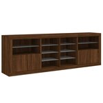 vidaXL Buffet avec lumières LED chêne marron 202x37x67 cm