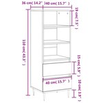 vidaXL Buffet haut Gris béton 40x36x110 cm Bois d'ingénierie