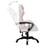 Chaise fauteuil siège pivotante de bureau informatique étude de jeux vidéo avec LED RVB Rose et similicuir rose 02_0024212