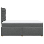 vidaXL Sommier à lattes de lit avec matelas Gris foncé 120x200cm Tissu