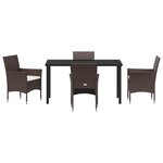 vidaXL Ensemble de Jardin 5 Pièces Marron Rotin Poly