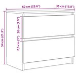 vidaXL Meuble TV chêne artisanal 60x35x54 cm bois d'ingénierie