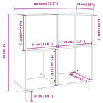 vidaXL Armoire à disques gris béton 84 5x38x89 cm bois d'ingénierie