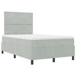 Lit à ressort vidaXL avec matelas en velours gris clair petit double