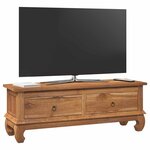 vidaXL Meuble TV Naturel 110 x 35 x 40 cm Bois de teck massif