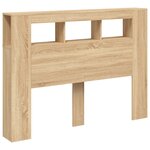vidaXL Tête de lit à LED chêne sonoma 140x18 5x103 5cm bois ingénierie