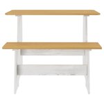 vidaXL Ensemble à manger REINE 3 Pièces marron miel blanc bois pin massif