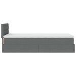vidaXL Cadre de lit ottoman avec matelas gris foncé 100x200 cm tissu