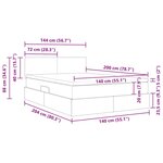 vidaXL Lit de Rangement avec matelas Gris clair 140 x 200 cm Velours