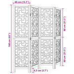 vidaXL Cloison de séparation 4 panneaux marron bois paulownia massif