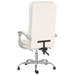 Fauteuil de massage inclinable de bureau informatique étude similicuir crème 02_0025402