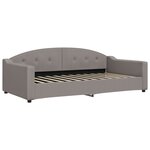 vidaXL Lit de jour avec gigogne et tiroirs taupe 100x200 cm tissu