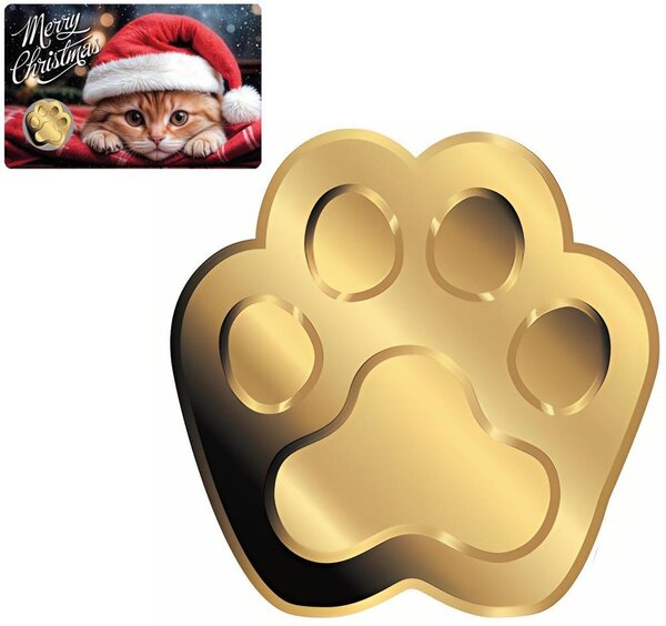 Pièce de monnaie en Or 3000 Francs g 0.031 (1/1000 oz) Millésime 2024 Gold Gift CHRISTMAS CAT 1/1000