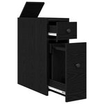 vidaXL Armoire de salle de bain étroite avec roulettes en chêne noir et bois aggloméré