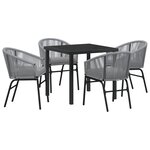 vidaXL Ensemble de jardin de 5 pièces en rotin poly gris