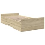 vidaXL Cadre de lit avec tiroirs sans matelas chêne sonoma 100x200 cm