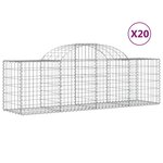 vidaXL Paniers à gabions arqués 20 Pièces 200x50x60/80 cm fer galvanisé