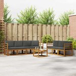 vidaXL Ensemble de canapés d'extérieur 8 pc Naturel et Anthracite