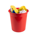 Corbeille papier q-connect plastique resistant 13l       275x285mm coloris rouge       opaque