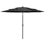 vidaXL Parasol de jardin à 3 niveaux avec mât en aluminium anthracite