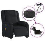 vidaXL Fauteuil de massage inclinable électrique noir similicuir