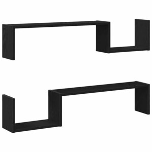 vidaXL Étagère Murale avec étagère 2 Pièces Chêne noir 100 x 15 x 20 cm