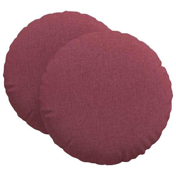 vidaXL Coussins de siège 2 pc Tissu Bordeaux Ø80 x 29 cm
