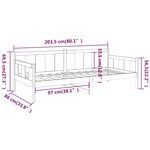 vidaXL Lit de jour marron miel bois de pin massif 80x200 cm