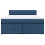 vidaXL Sommier à lattes de lit avec matelas Bleu 180x200 cm Tissu