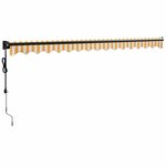 vidaXL Auvent rétractable automatique jaune et blanc 4x3 m