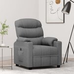 vidaXL Fauteuil inclinable électrique Gris clair Tissu